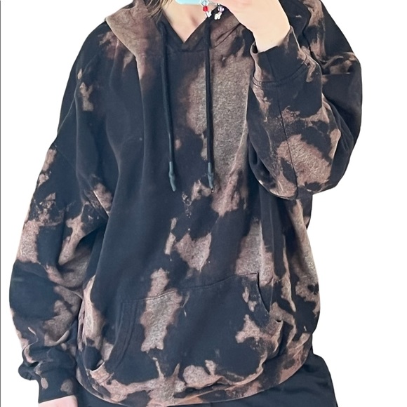 j.o. & c.o Tops - Bleach dyed pullover hooded sweatshirt size Large